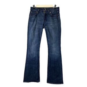7 for all Mankind Flare Bootcut Women Sz 29x33 Low Rise Denim Cowgirl Jeans Blue
